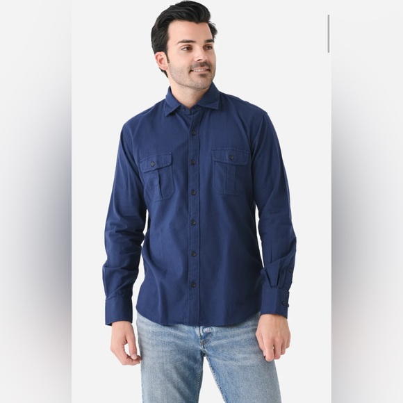 PETER MILLAR FALLSIDE COTTON SPORT DRESS Shirt, XL NAVY - Picture 1 of 10